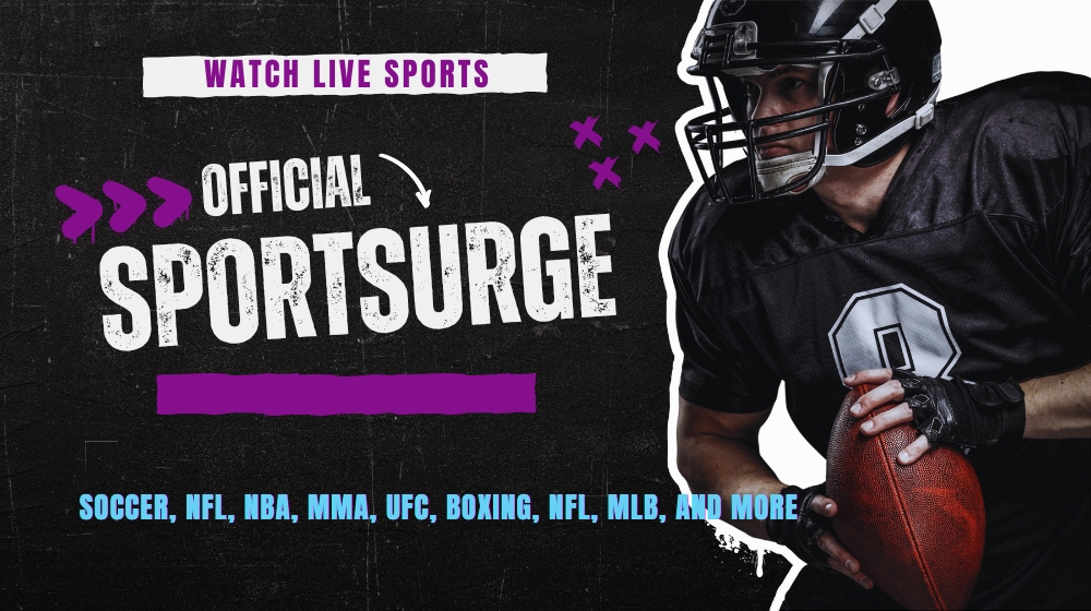Live sports streaming interface on Sportsurge with schedule and quality toggle